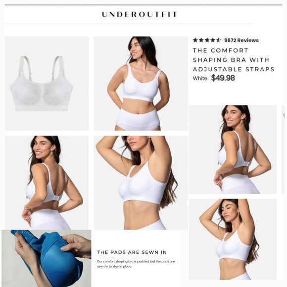 'UNDEROUTFIT' COMFORT SHAPING WIRELESS BRA W / ADJUSTABLE STRAPS - Picture 13 of 16